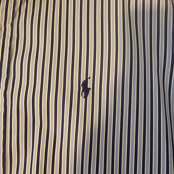 Ralph Lauren Navy Striped Button Down Shirt - Picture 5 of 14